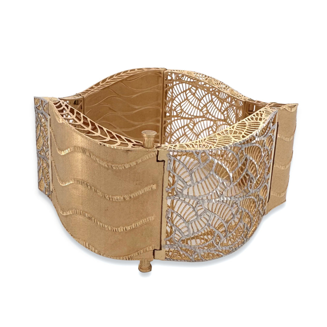 Lacy Panel Bracelet in 18k Two-Tone Gold