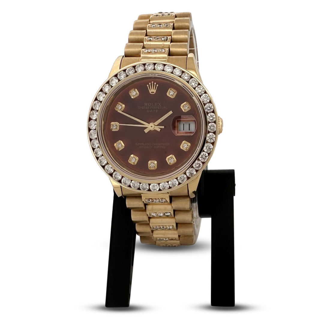 Rolex Date 34mm 18k Yellow Gold Presidential Bracelet Watch