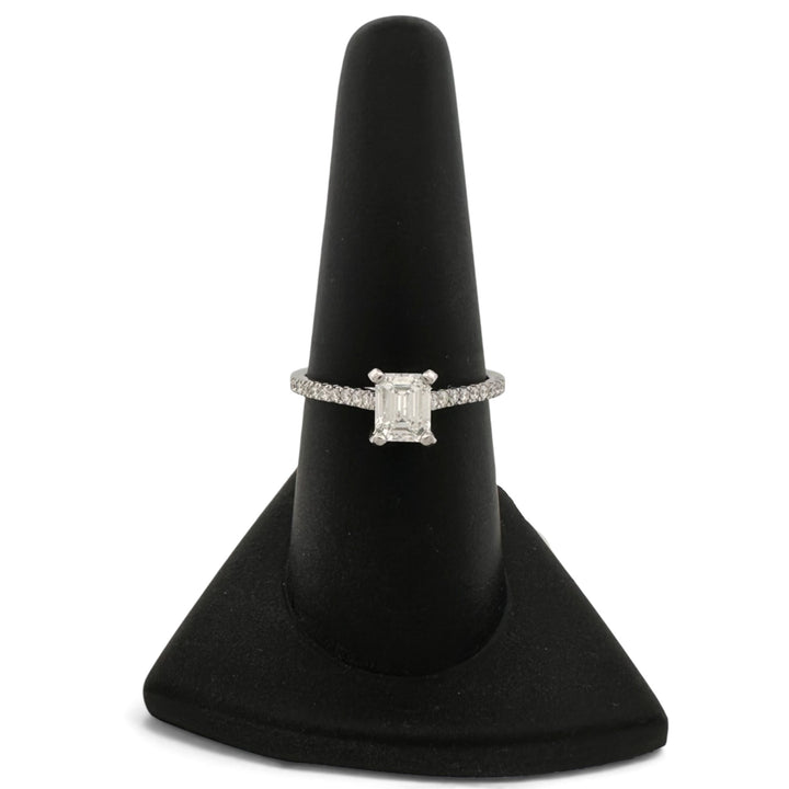 GIA Graded 0.79ct Emerald Center & Round Brilliant Natural Diamond Wedding Set in Platinum