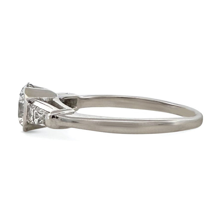 IGI Graded 1.00 Round Brilliant Lab-Grown Diamond & Tapered Baguette 3-Stone Engagement Ring in Platinum