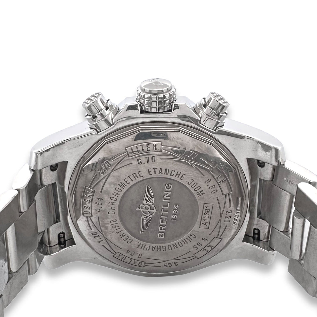 2013 Breitling Avenger II 43mm Chronograph Stainless Steel Bracelet Watch with Box & Papers