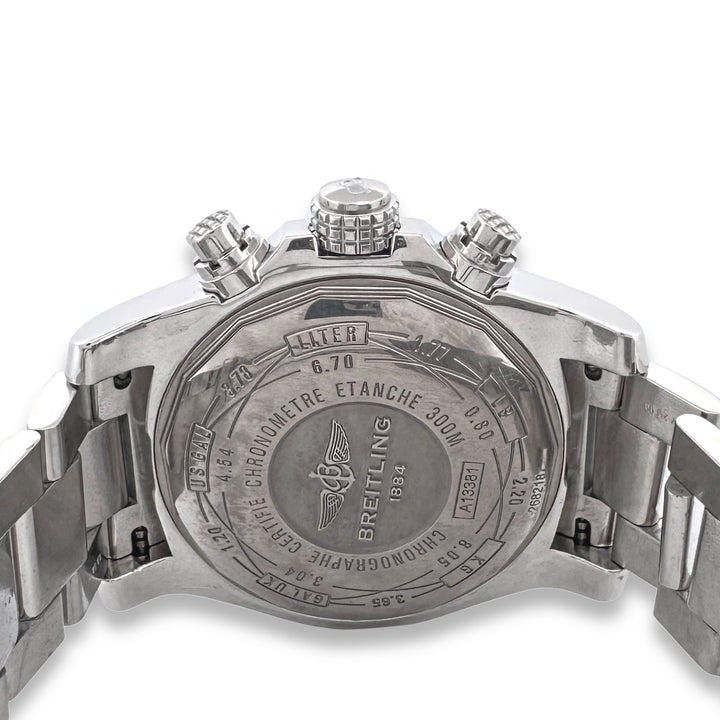 2013 Breitling Avenger II 43mm Chronograph Stainless Steel Bracelet Watch with Box & Papers