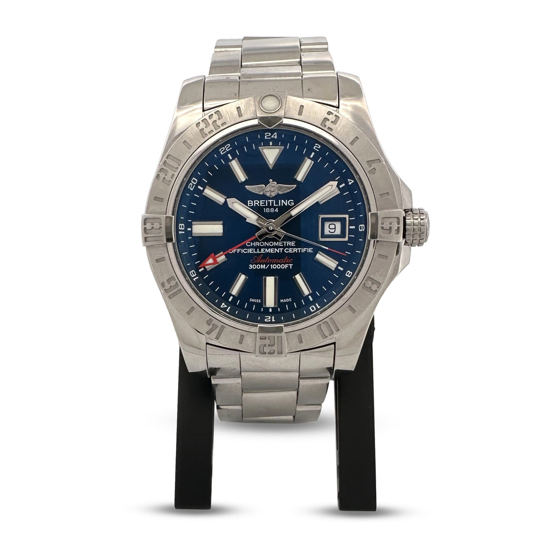 2016 Breitling Avenger II GMT 43mm Stainless Steel Bracelet Watch with Box & Papers
