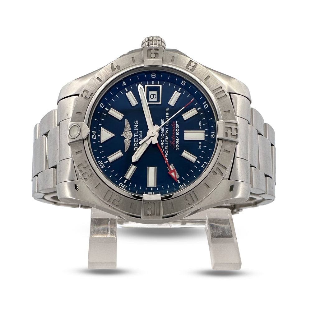 2016 Breitling Avenger II GMT 43mm Stainless Steel Bracelet Watch with Box & Papers