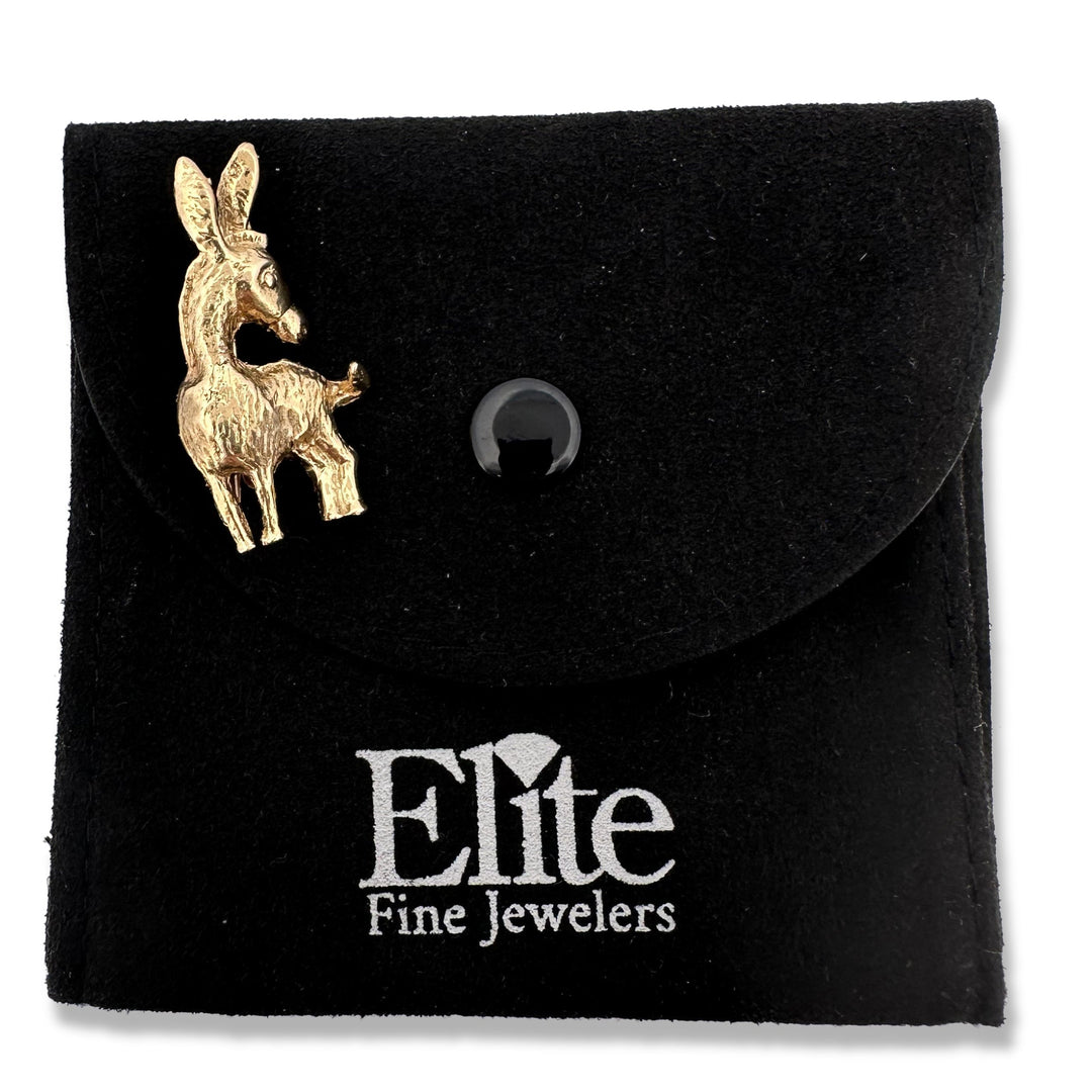 Vintage Donkey Brooch in 14k Yellow Gold
