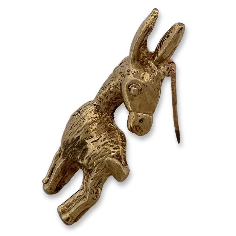 Vintage Donkey Brooch in 14k Yellow Gold