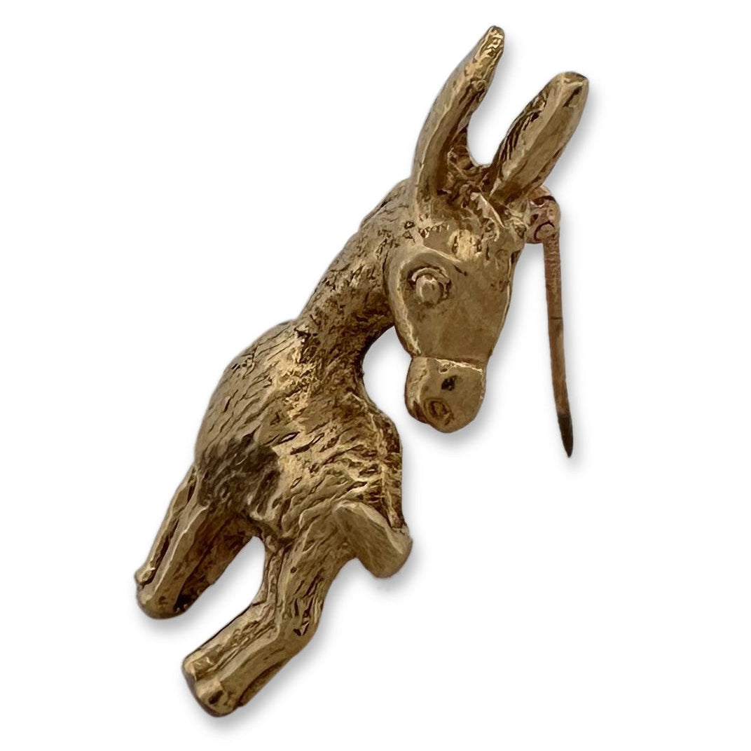 Vintage Donkey Brooch in 14k Yellow Gold