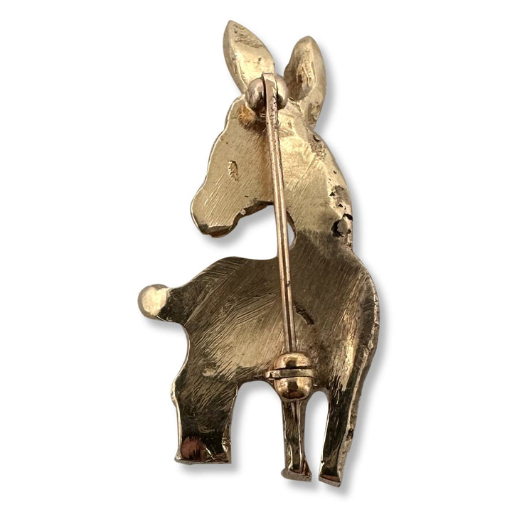 Vintage Donkey Brooch in 14k Yellow Gold