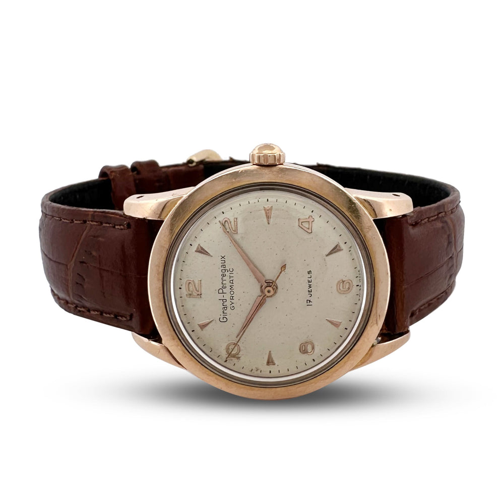 Vintage Girard-Perregaux Gyromatic Gold-Plated Automatic Strap Watch