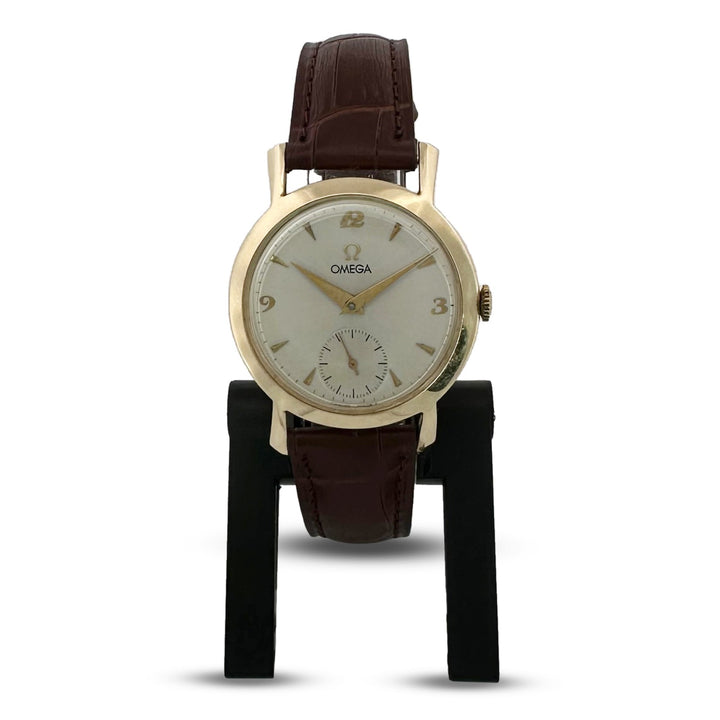 Vintage Omega Seamaster 34mm 14k Yellow Gold Strap Watch