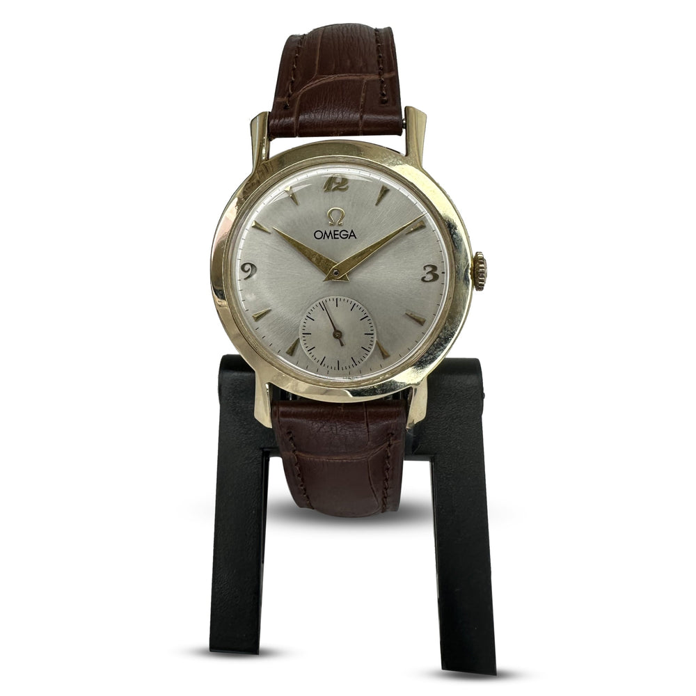 Vintage Omega Seamaster 34mm 14k Yellow Gold Strap Watch