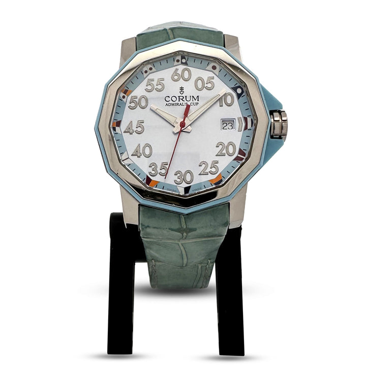 Corum Admiral's Cup 40mm Stainless Steel Leather Strap Watch with Box
