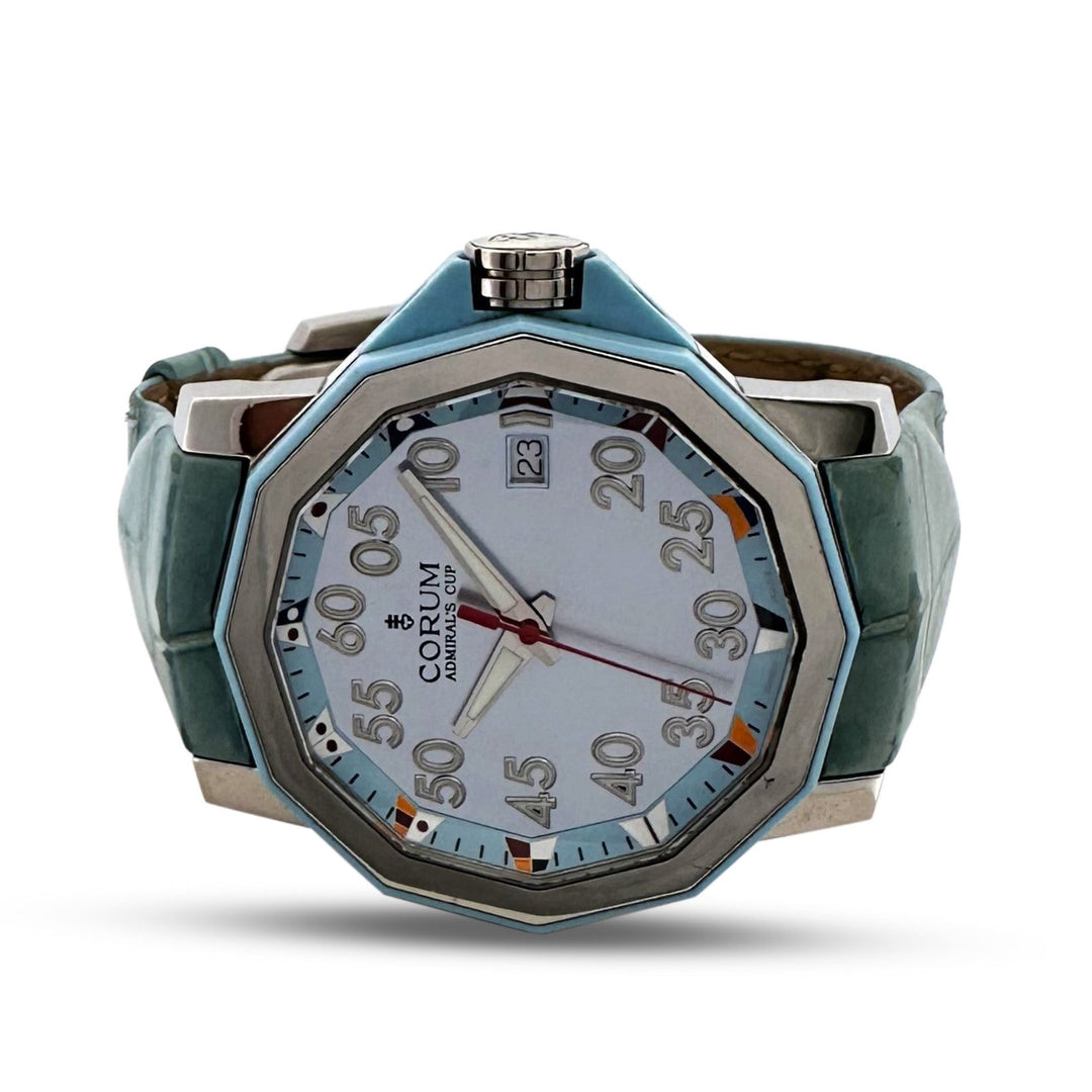 Corum Admiral's Cup 40mm Stainless Steel Leather Strap Watch with Box