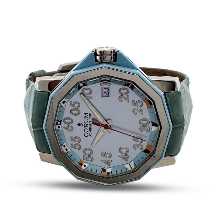 Corum Admiral's Cup 40mm Stainless Steel Leather Strap Watch with Box