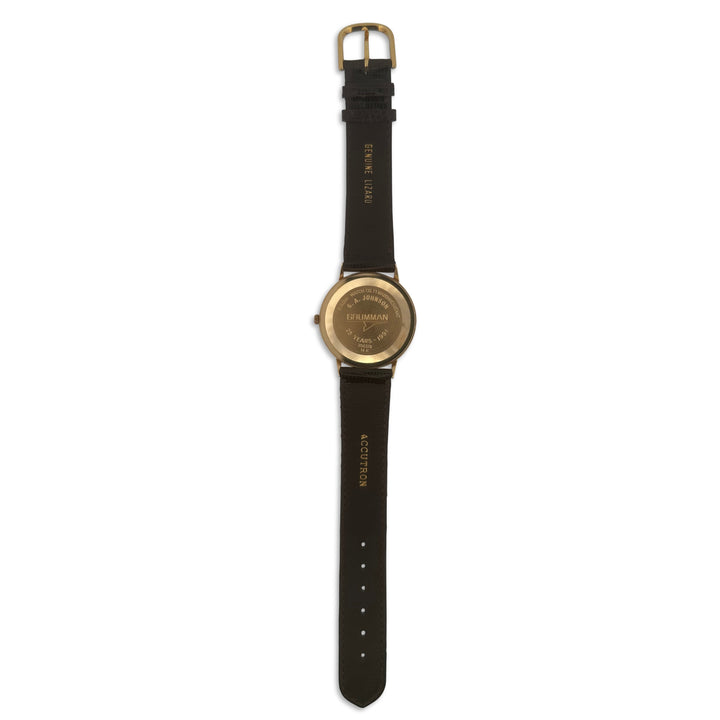 c. 1991 Bulova Accutron 35mm Quartz in 14k Yellow Gold Strap Watch with Box & Papers