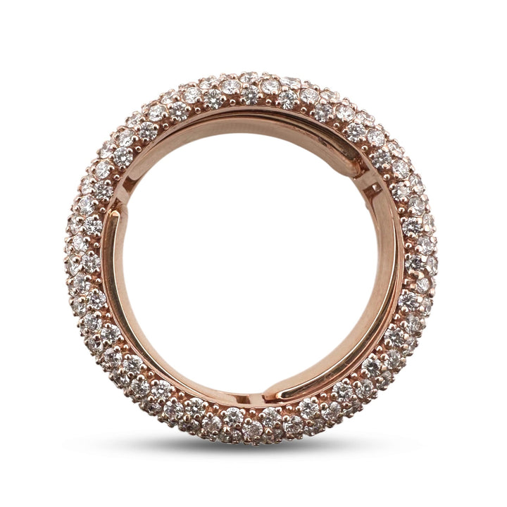 6.60ctw Round Brilliant Natural Diamond Pavé Eternity Band in 18k Rose Gold