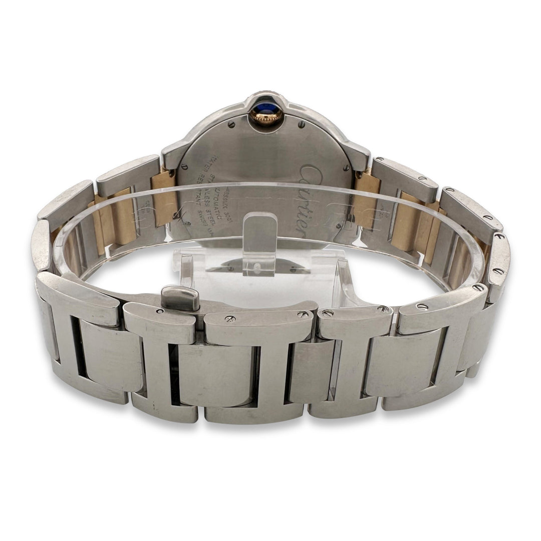 Cartier Ballon Bleu 42mm Two-Tone Yellow Gold & Stainless Steel Bracelet Watch with Diamond Bezel