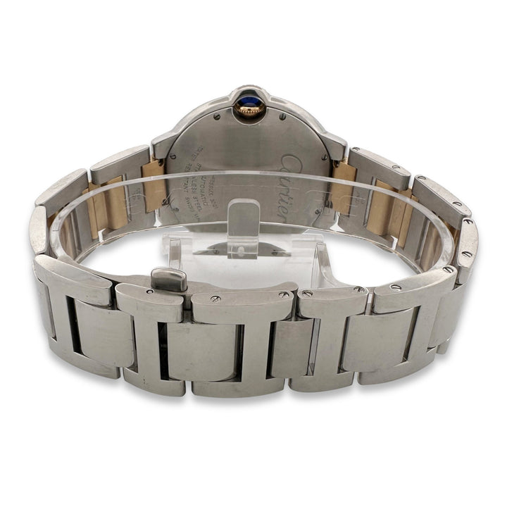 Cartier Ballon Bleu 42mm Two-Tone Yellow Gold & Stainless Steel Bracelet Watch with Diamond Bezel