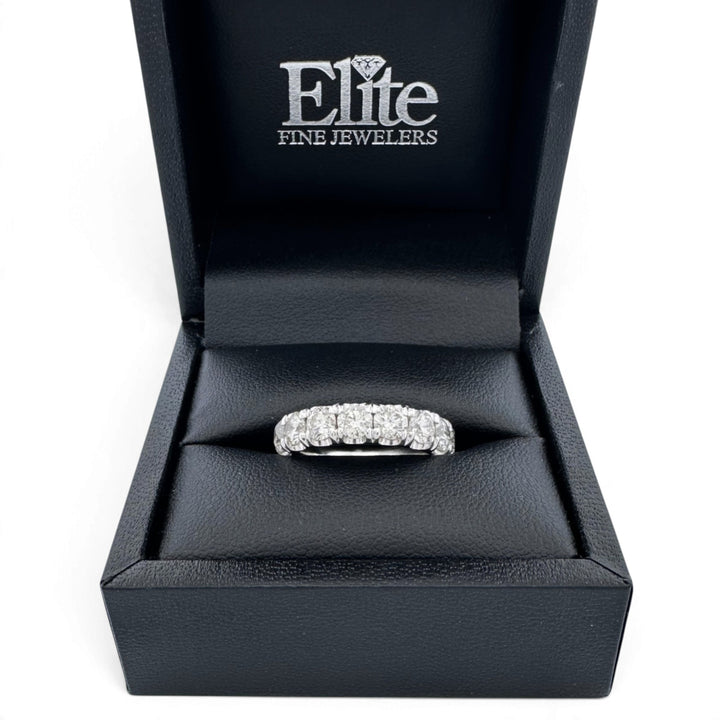 4ctw Round Brilliant Natural Diamond Eternity Stackable Band in 14k White Gold
