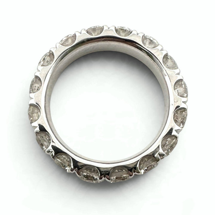 4ctw Round Brilliant Natural Diamond Eternity Stackable Band in 14k White Gold
