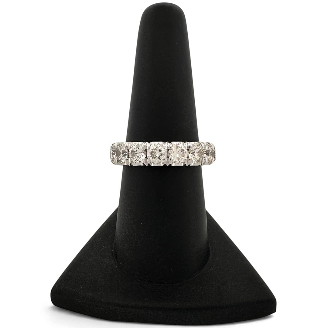 4ctw Round Brilliant Natural Diamond Eternity Stackable Band in 14k White Gold