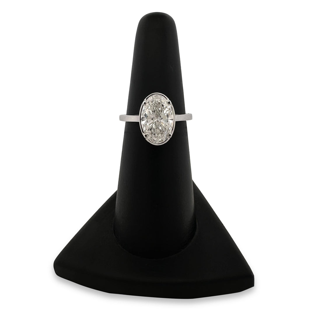 IGI Graded 2.50ct Oval Lab-Grown Diamond Solitaire Engagement Ring in 14k White Gold