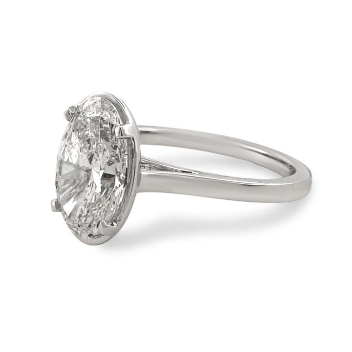 IGI Graded 2.50ct Oval Lab-Grown Diamond Solitaire Engagement Ring in 14k White Gold