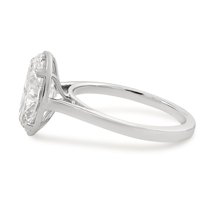 IGI Graded 2.50ct Oval Lab-Grown Diamond Solitaire Engagement Ring in 14k White Gold