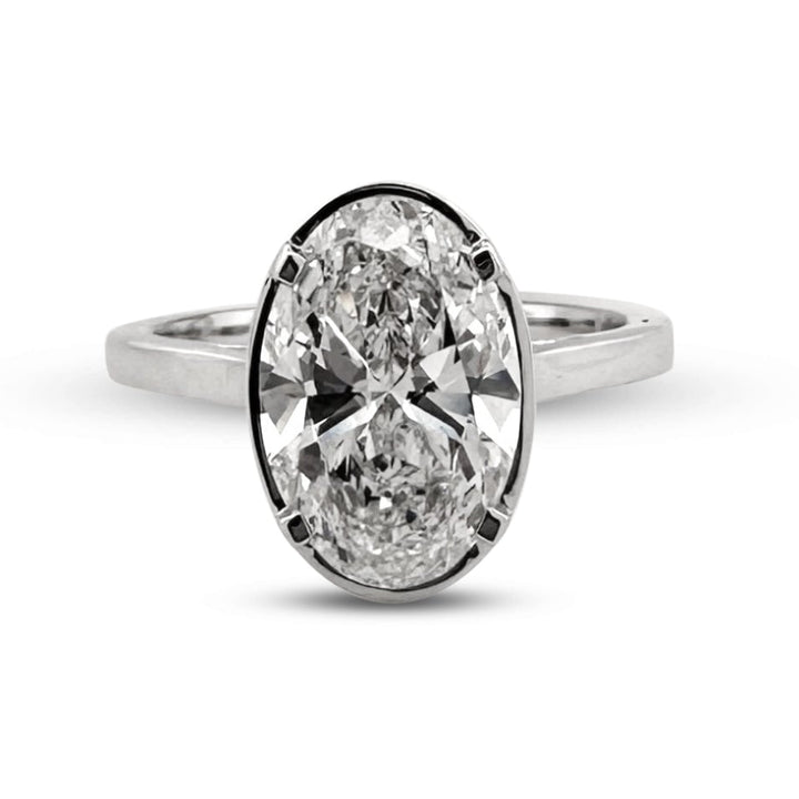 IGI Graded 2.50ct Oval Lab-Grown Diamond Solitaire Engagement Ring in 14k White Gold