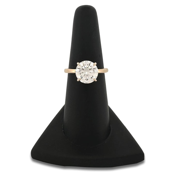 IGI Graded 3.09ct Round Brilliant Center with Hidden Halo Lab-Grown Diamond Engagement Ring in 14k Gold