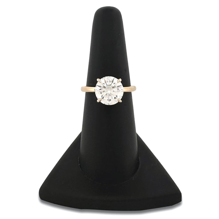 IGI Graded 3.09ct Round Brilliant Center with Hidden Halo Lab-Grown Diamond Engagement Ring in 14k Gold