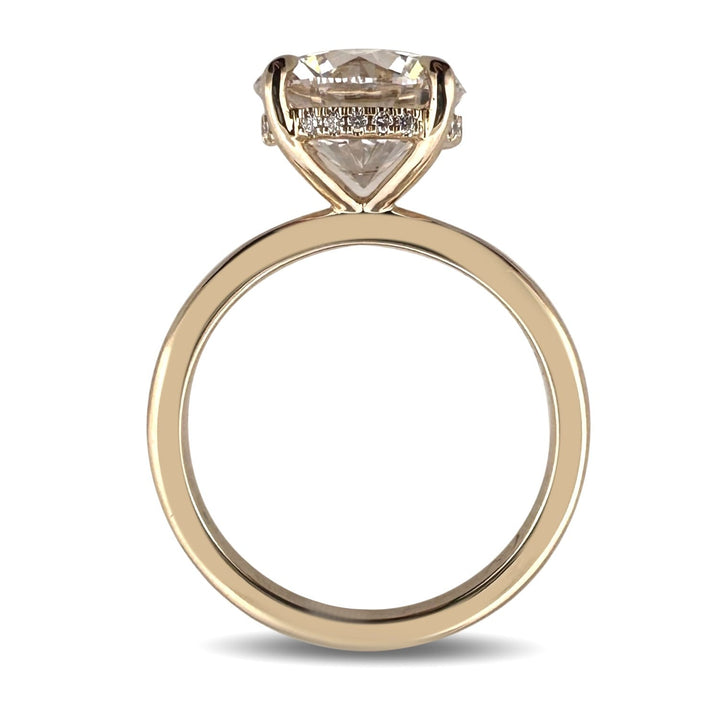IGI Graded 3.09ct Round Brilliant Center with Hidden Halo Lab-Grown Diamond Engagement Ring in 14k Gold