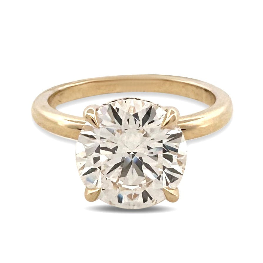 IGI Graded 3.09ct Round Brilliant Center with Hidden Halo Lab-Grown Diamond Engagement Ring in 14k Gold
