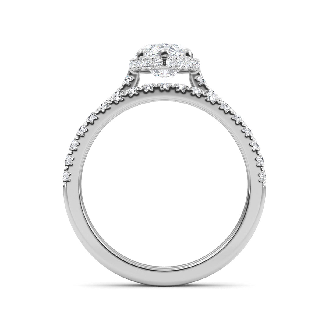 IGI Graded 1.52ct Marquise with Round Brilliant Lab-Grown Diamond Hidden Halo Engagement Ring in 14k White Gold