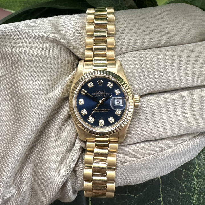 2007 Lady's Rolex Datejust "President" 26mm 18k Yellow Gold Watch