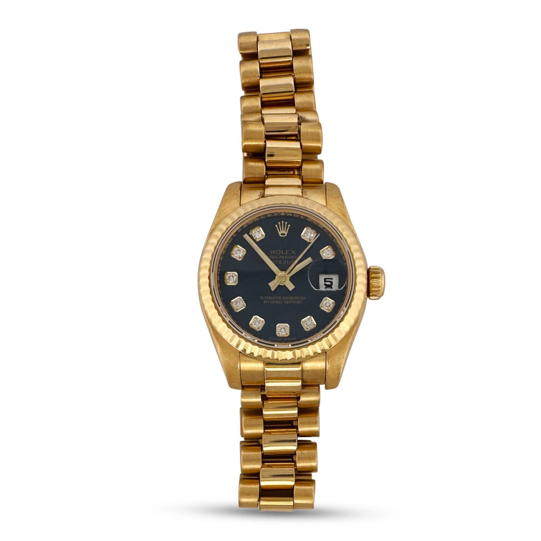 2007 Lady's Rolex Datejust "President" 26mm 18k Yellow Gold Watch