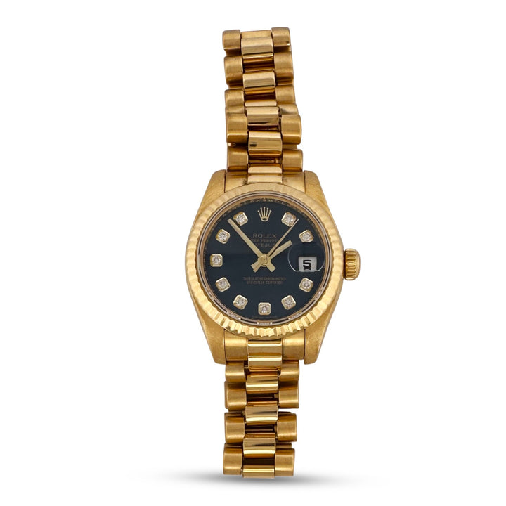 2007 Lady's Rolex Datejust "President" 26mm 18k Yellow Gold Watch