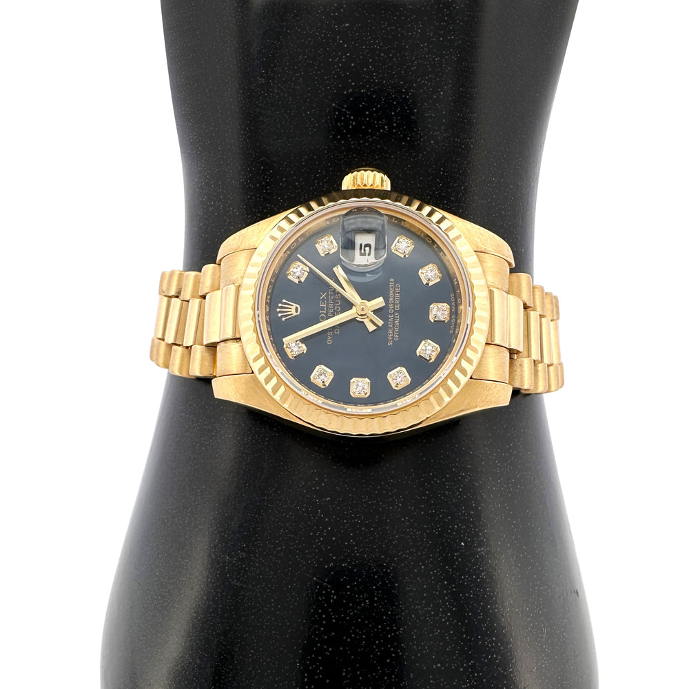 2007 Lady's Rolex Datejust "President" 26mm 18k Yellow Gold Watch