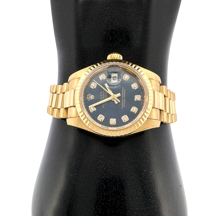 2007 Lady's Rolex Datejust "President" 26mm 18k Yellow Gold Watch