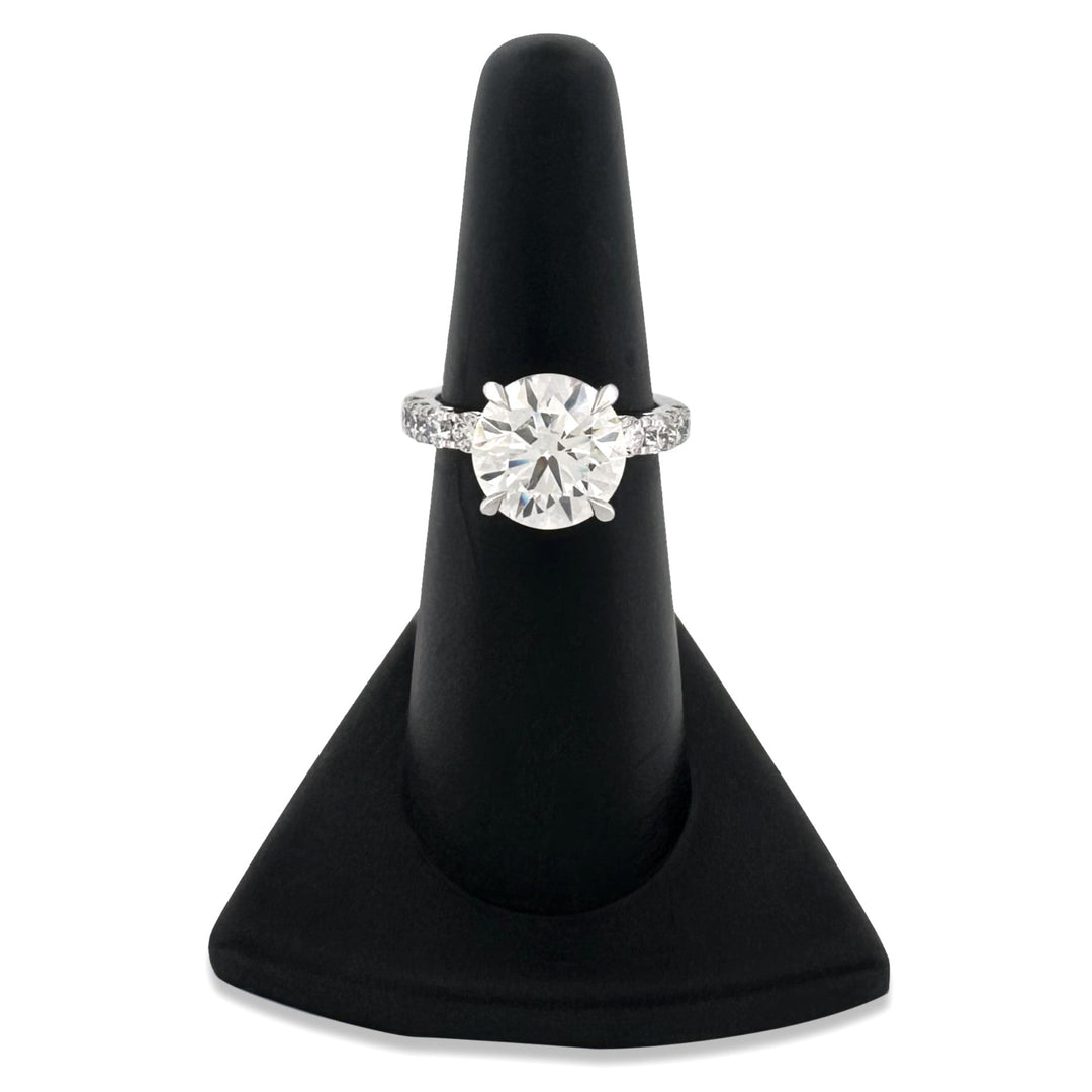 IGI Graded 5.13ct Round Brilliant Center Lab-Grown Diamond Hidden Halo Engagement Ring in 14k White Gold