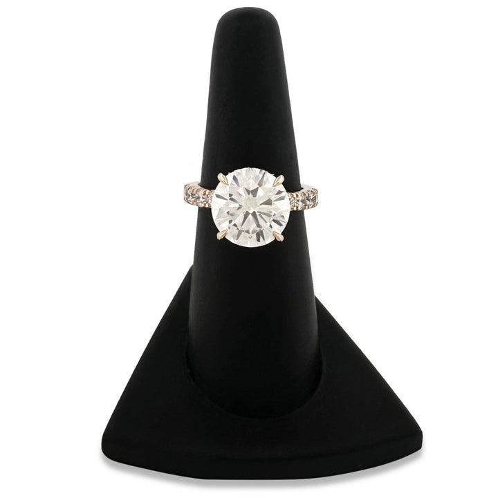 IGI Graded 5.06ct Round Brilliant Center Lab-Grown Diamond Hidden Halo Engagement Ring in 14k Yellow Gold