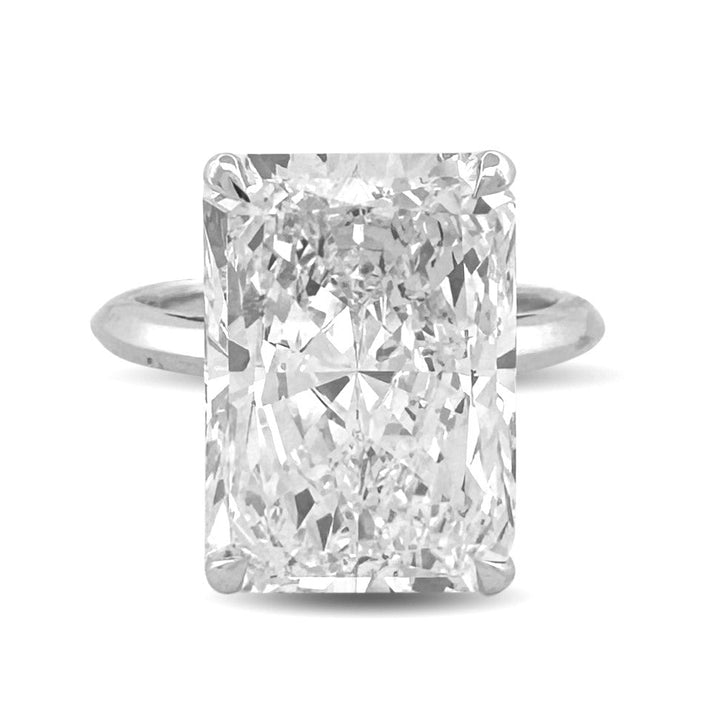 IGI Graded 10.51ct Radiant Cut Lab-Grown Diamond Solitaire Engagement Ring in 14k White Gold