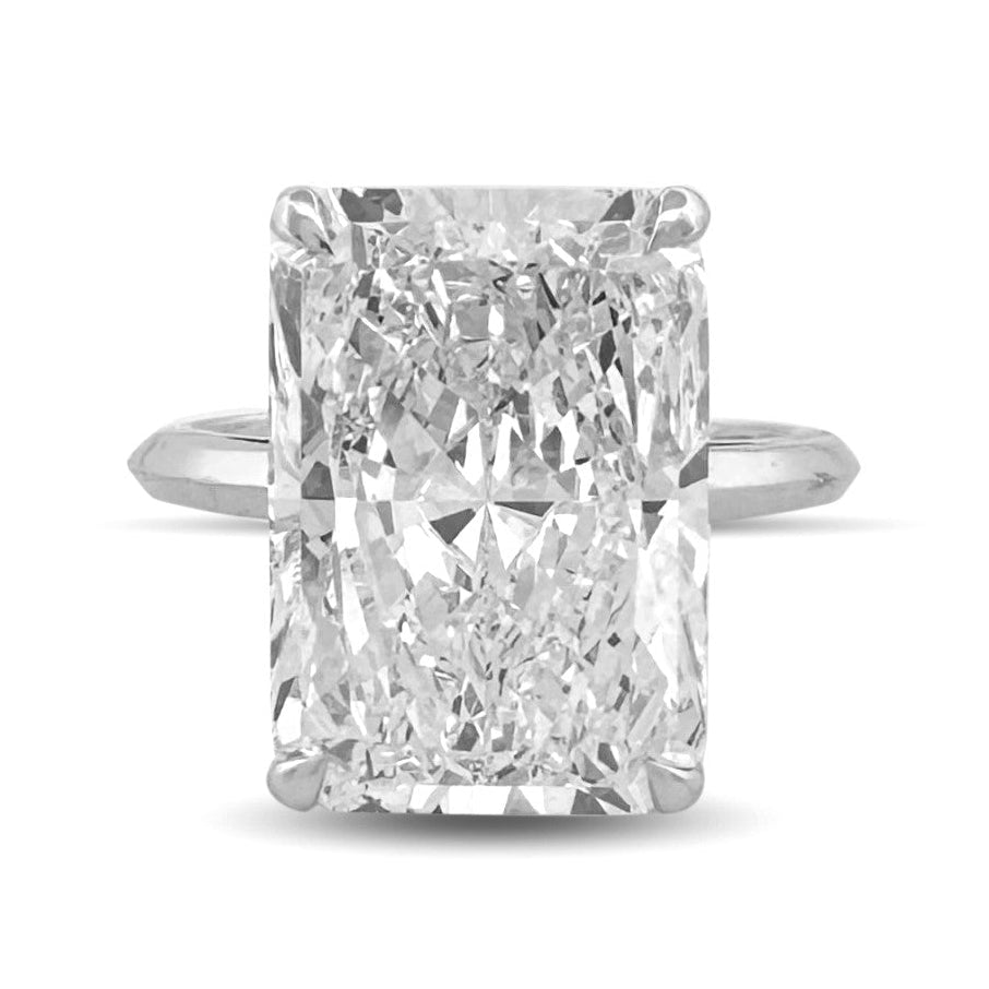 IGI Graded 10.51ct Radiant Cut Lab-Grown Diamond Solitaire Engagement Ring in 14k White Gold