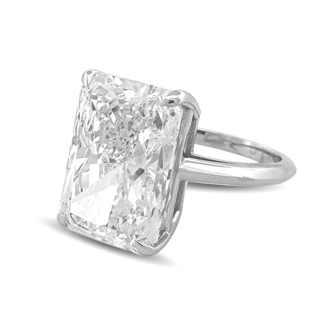 IGI Graded 10.51ct Radiant Cut Lab-Grown Diamond Solitaire Engagement Ring in 14k White Gold