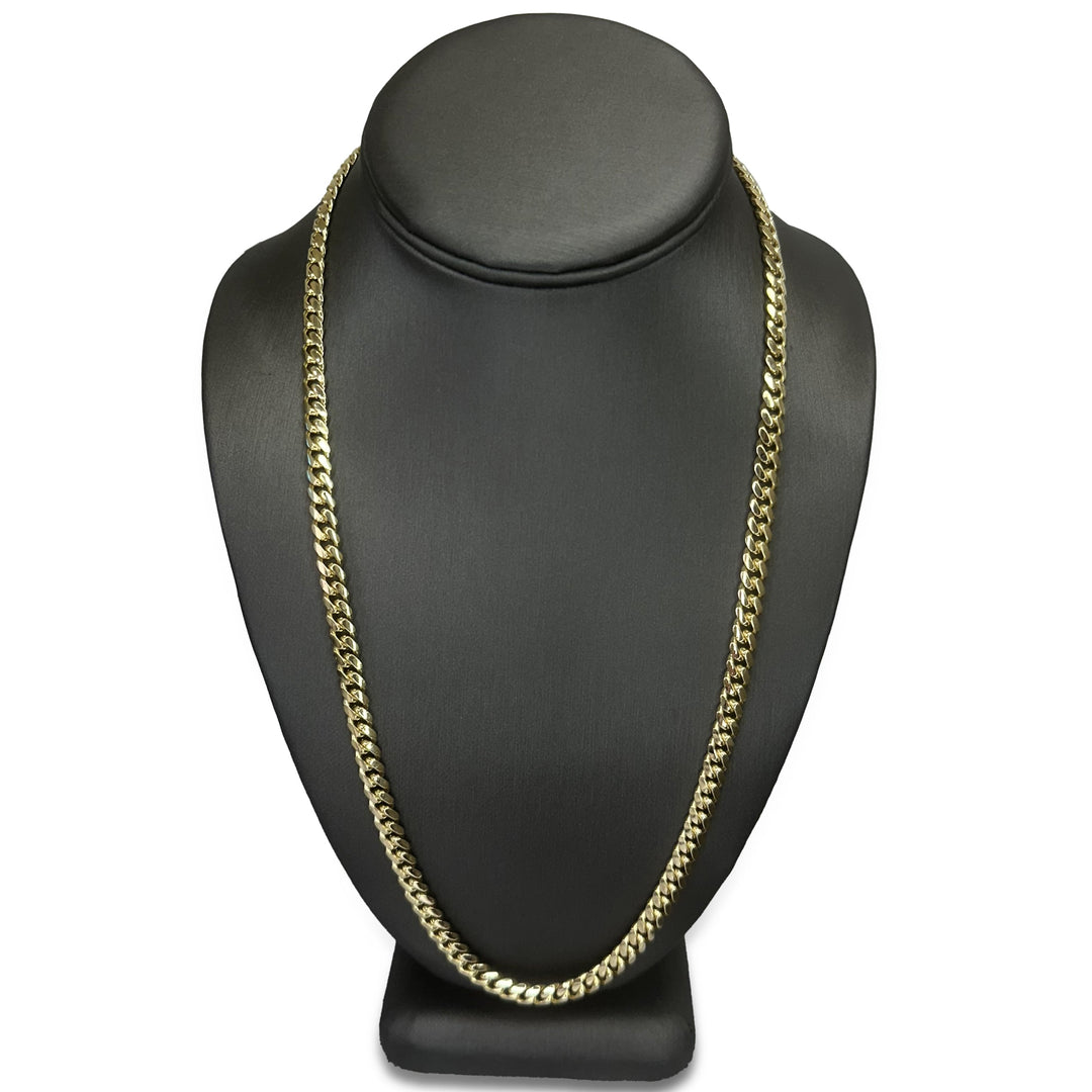 6mm Cuban Link 22.5" Chain Necklace in 14k Solid Yellow Gold