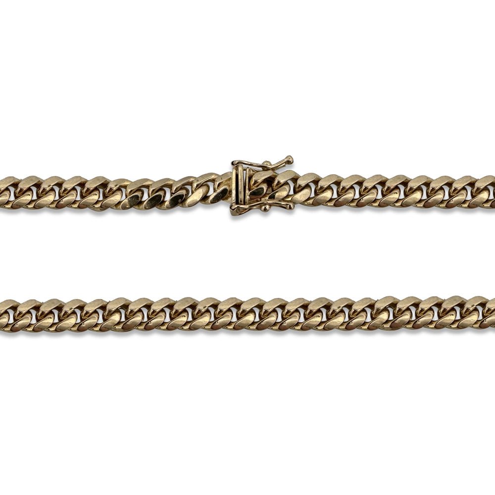 6mm Cuban Link 22.5" Chain Necklace in 14k Solid Yellow Gold