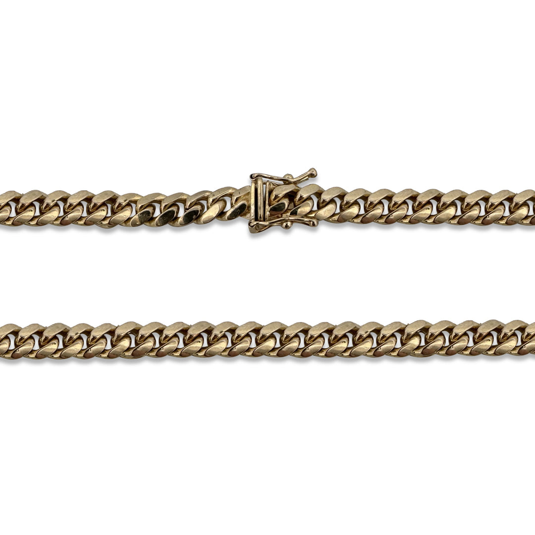 6mm Cuban Link 22.5" Chain Necklace in 14k Solid Yellow Gold
