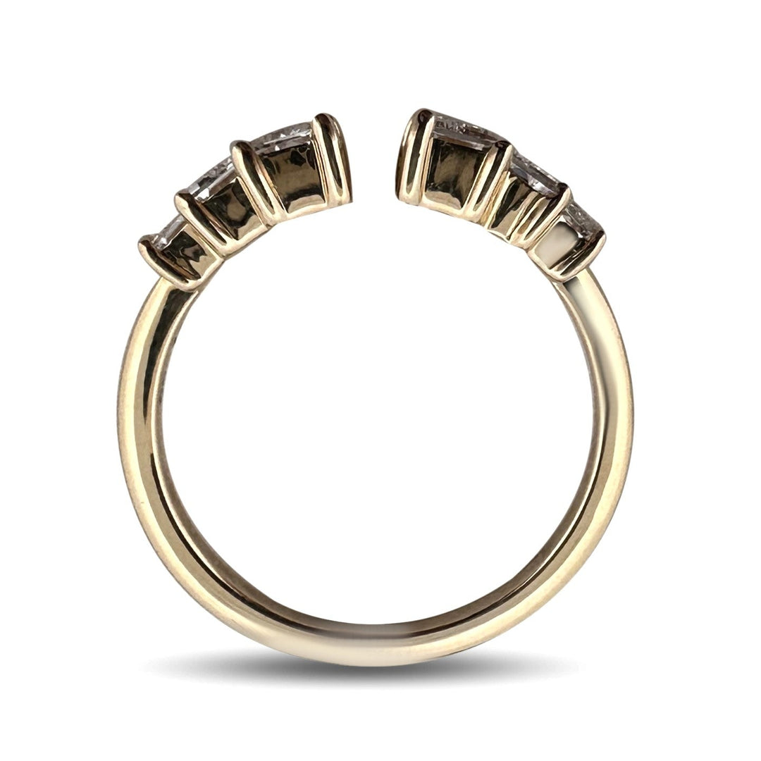 1.32ctw Baguette Cut Lab-Grown Diamond Gap Band in 14k Yellow Gold