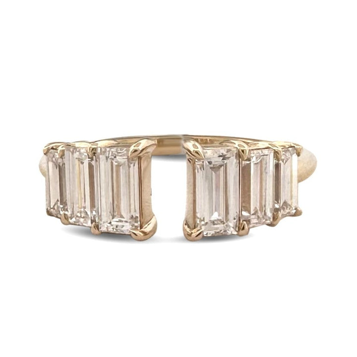 1.32ctw Baguette Cut Lab-Grown Diamond Gap Band in 14k Yellow Gold