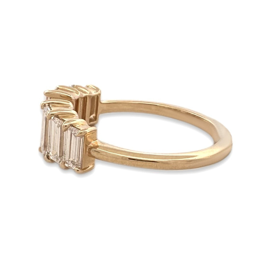 1.32ctw Baguette Cut Lab-Grown Diamond Gap Band in 14k Yellow Gold